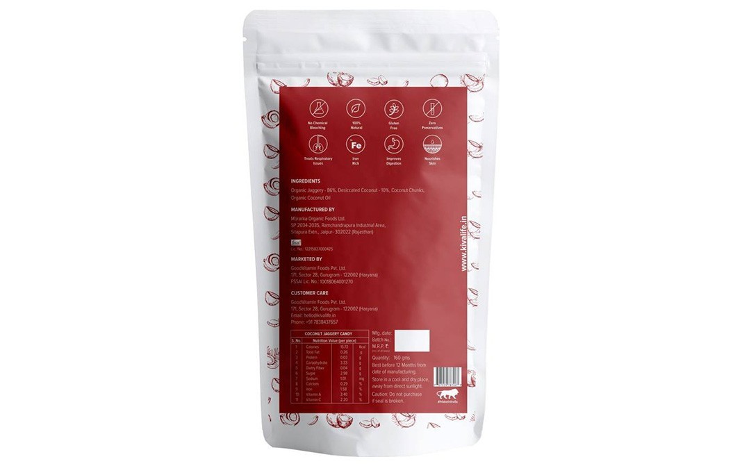 Kiva Coconut Jaggery Candy    Pack  160 grams